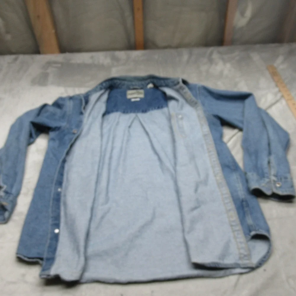Levis‎ Silver Tab Denim Shirt Jacket Mens Medium Blue Denim Oversized Button VTG - Picture 3 of 10